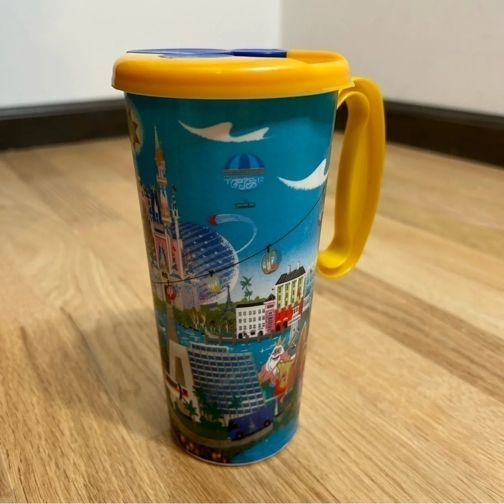 Disney World 50th Anniversary Souvenir Cup Refillable Skyliner Plastic